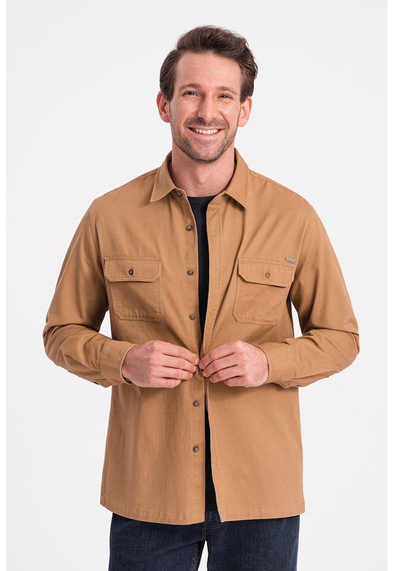 Oferte la Camasa regular fit cu buzunare pe piept - Maro deschis