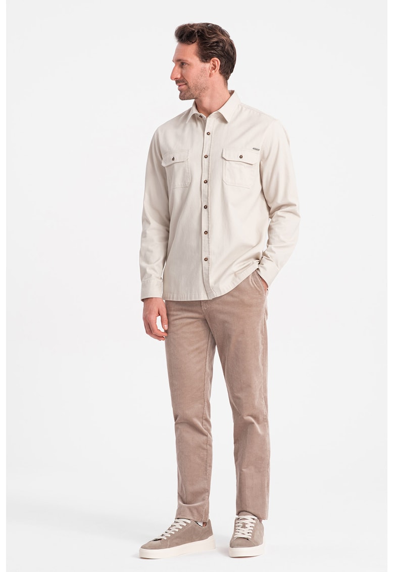 Oferte la Camasa regular fit cu buzunare pe piept - Alb fildes