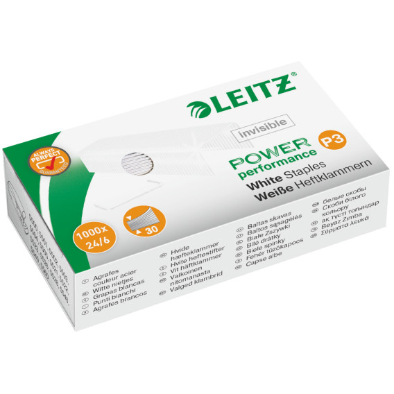 Oferte la Capse tip 24/6, LEITZ Power Performance - 1000/cutie - albe