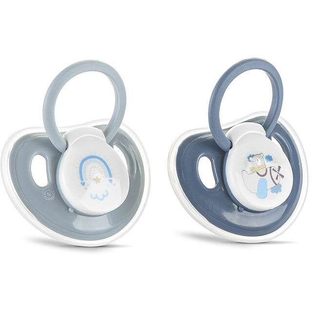 Oferte la Set 2 Suzete cu Capac Silicon Moale 0 Luni+ Cameo Blue