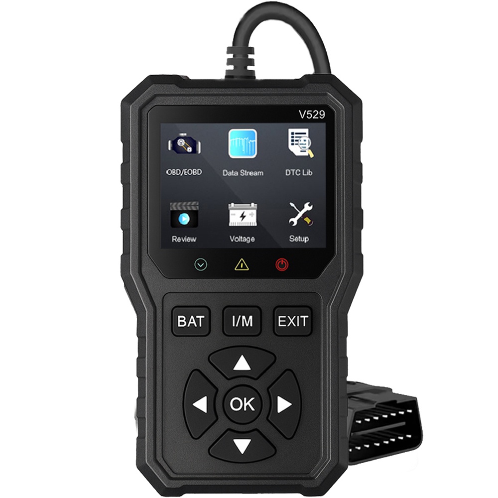 Oferte la Tester auto diagnoza OBD2 Foxsur V529, test baterie, DTC Lookup, 10 limbi, coduri motor, senzor O2, EVAP, Freeze Frame, I/M, Negru