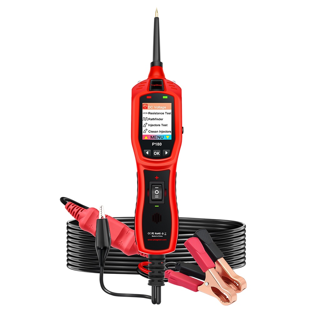 Oferte la Tester Circuite Auto TopDiag P180 cu Detector Fire P181 – Tester Inteligent 6V-30V pentru Tensiune, Continuitate, Injectoare, Frecventa AC, Rezistenta si Detectare Intreruperi Circuit