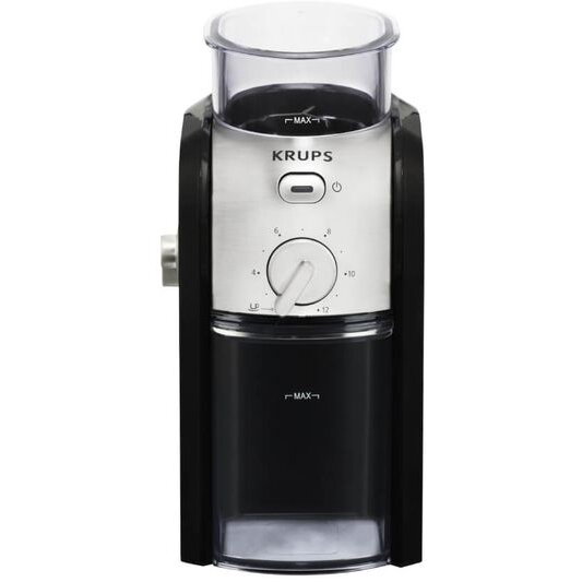 Oferte la Rasnita de cafea electrica Krups Burr Grinder GVX242, 100W, 17 setari macinare, 200g, perie curatare inclusa, negru