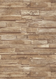 Oferte la Tapet Komar  Imitations 2  model imitație lemn cu efect 3D  lavabil  maro/bej  cod 10181-11   0.53m x 10m  50 mp/rola