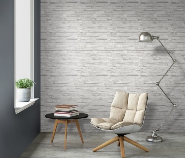 Oferte la Tapet Komar  Imitations 2  model imitație lemn cu efect 3D  lavabil  gri  cod 10181-10   0.53m x 10m  50 mp/rola