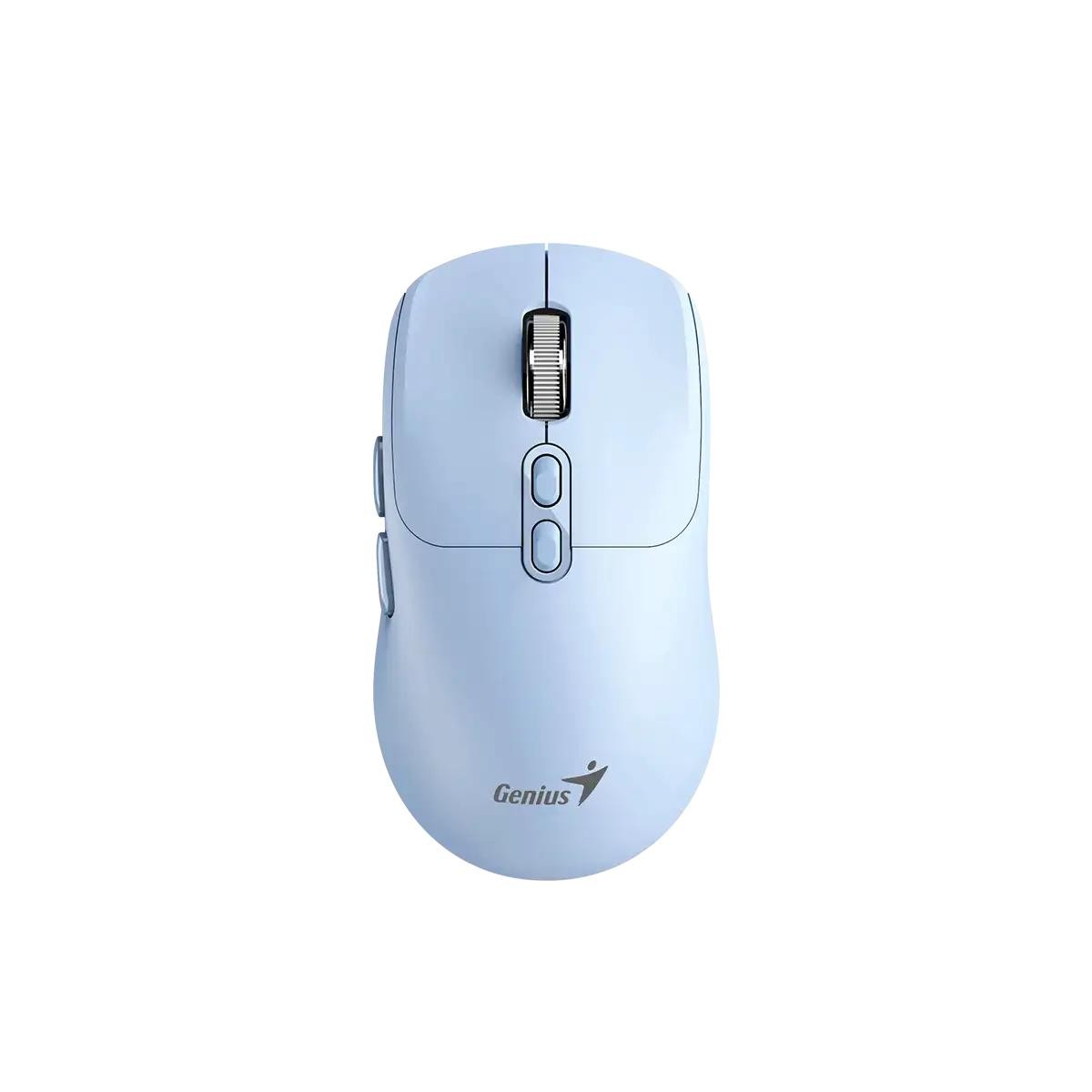 MOUSE Genius "NX-8080S", PC sau NB, wireless 2.4GHz, Bluetooth, optic, 1600 dpi, butoane/scroll 6/1, acumulator, buton Copilot, albastru deschis, "31030042402" (timbru verde 0.18 lei) 4710268262480