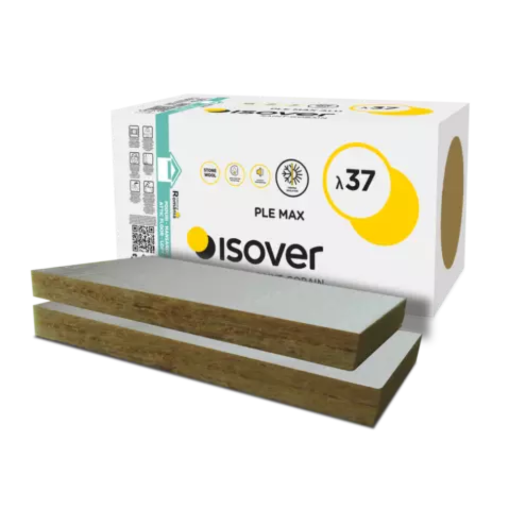 Oferte la Vata minerala bazaltica Isover PLE MAX ALU 100, caserata, cu folie de aluminiu, 100 x 1000 x 600 mm