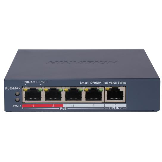 Oferte la Switch DS-3E1105P-EI/M(V2), 4 × 10/100 Mbps PoE port Smartmanaged  Gri