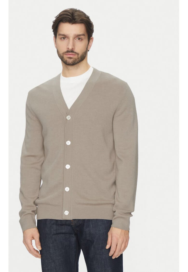 Cardigan barbati - 304810077 - Lana merinos - Bej - Bej