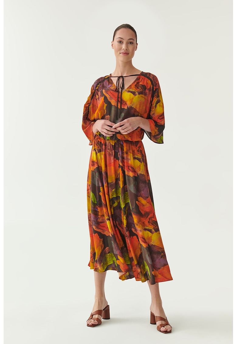 Rochie evazata cu model - Multicolor