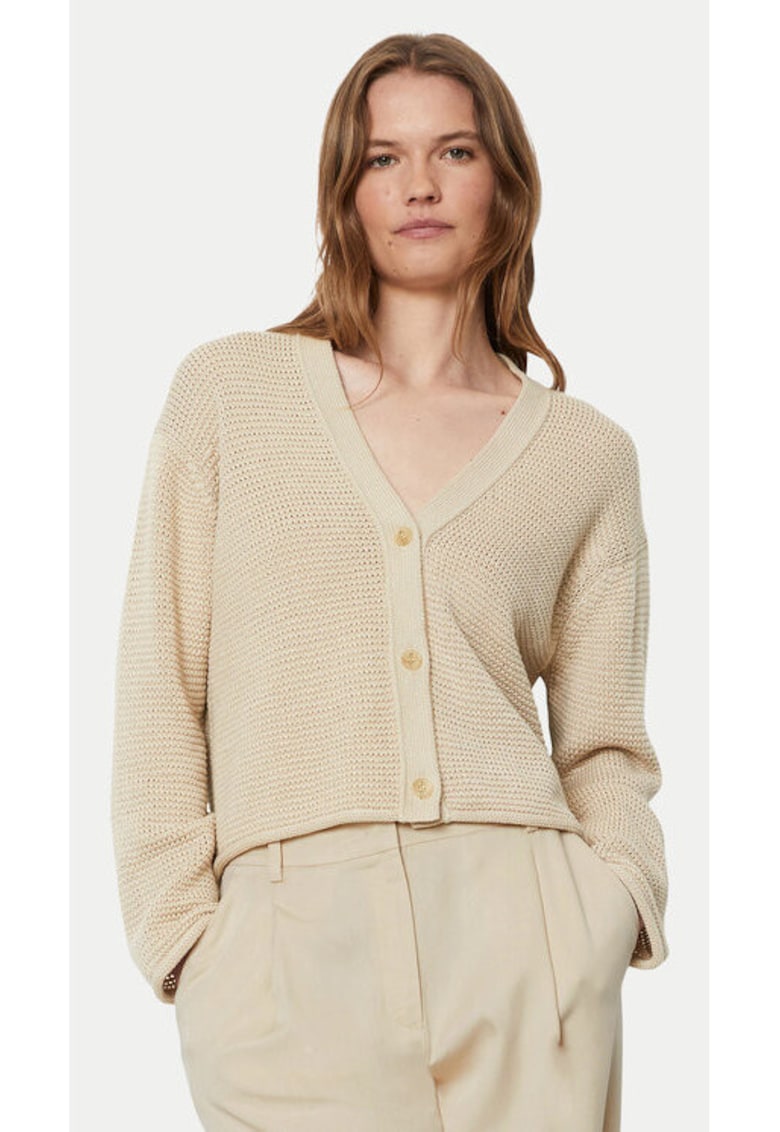 Cardigan dama - 304373909 - Bumbac organic - Bej - Bej