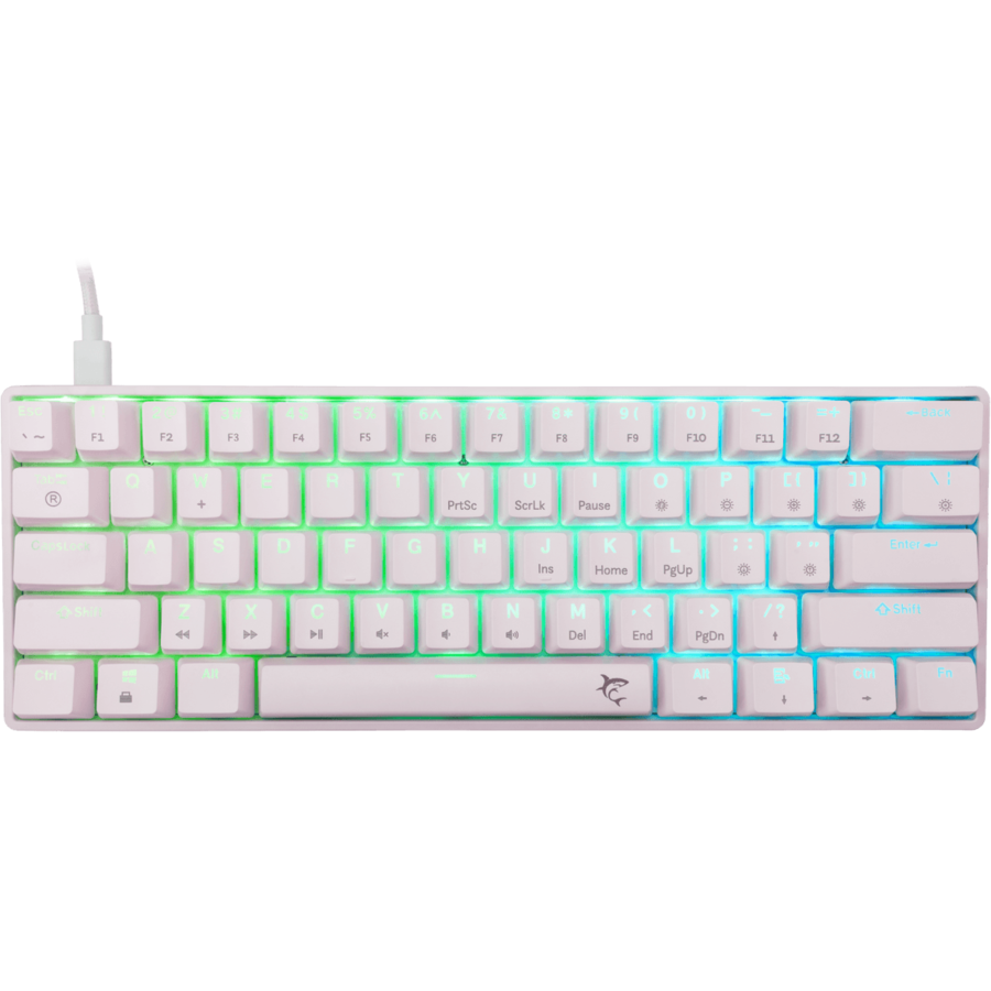Oferte la Tastatura Gaming cu Fir SHINOBI 2 Mecanica Layout US Blue Switch Alb