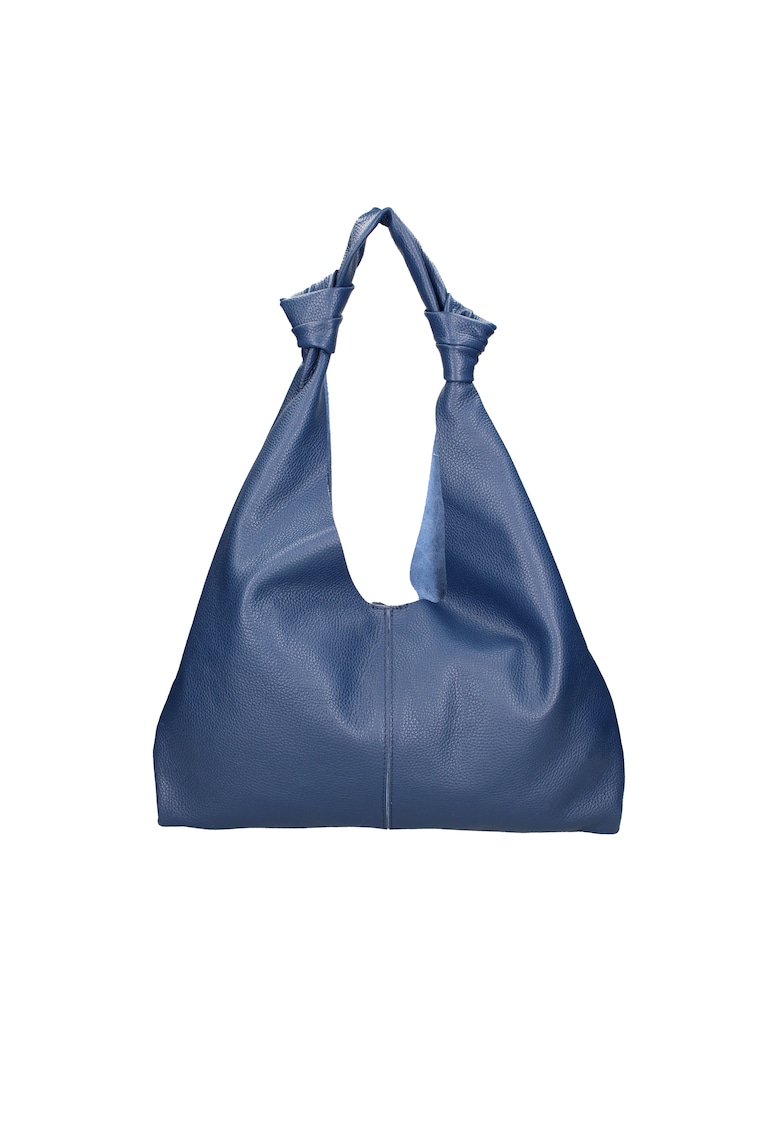 Oferte la Geanta din piele cu bareta de umar si etui cu fermoar - Albastru