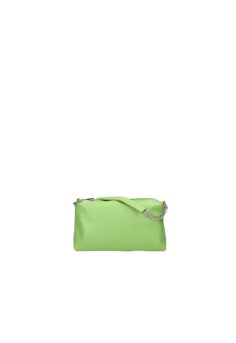 Oferte la Geanta din piele cu bareta de umar si detalii din lant - Verde