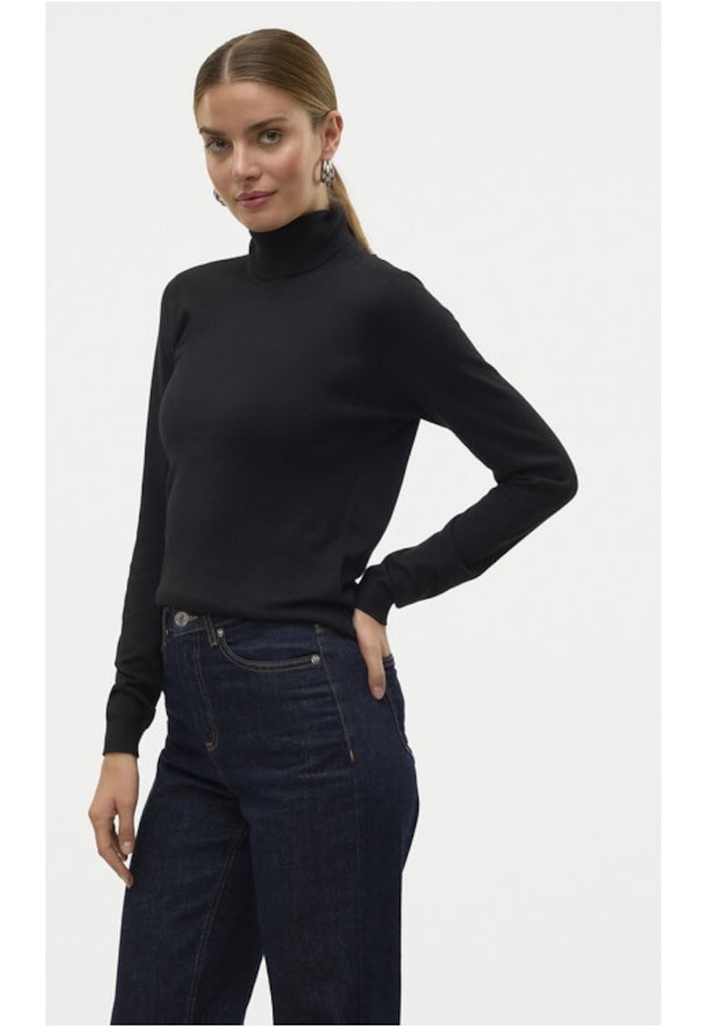 Oferte la Bluza cu gat Iris 10320450 Negru Slim Fit - Viscoza