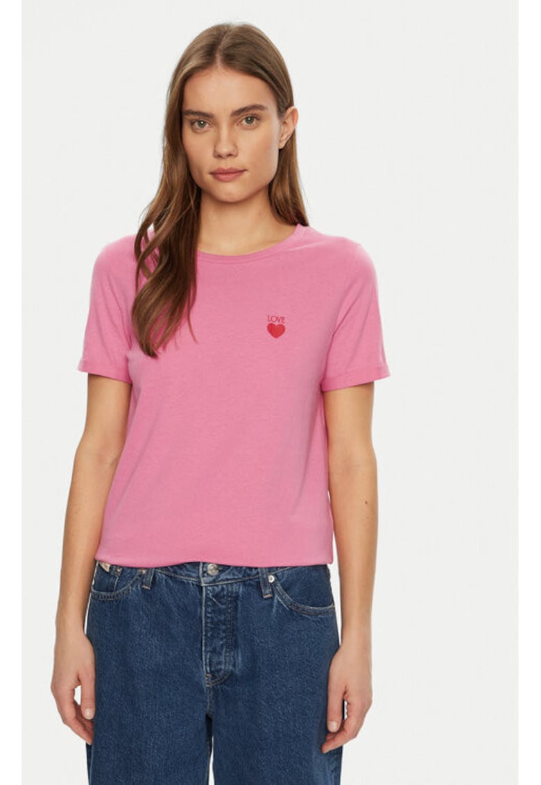 Tricou dama - 304913204 - Bumbac - Roz - Roz