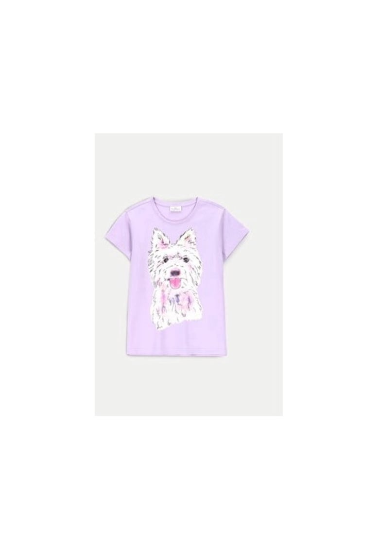 Tricou fete - 304489358 - Bumbac - Violet - Violet