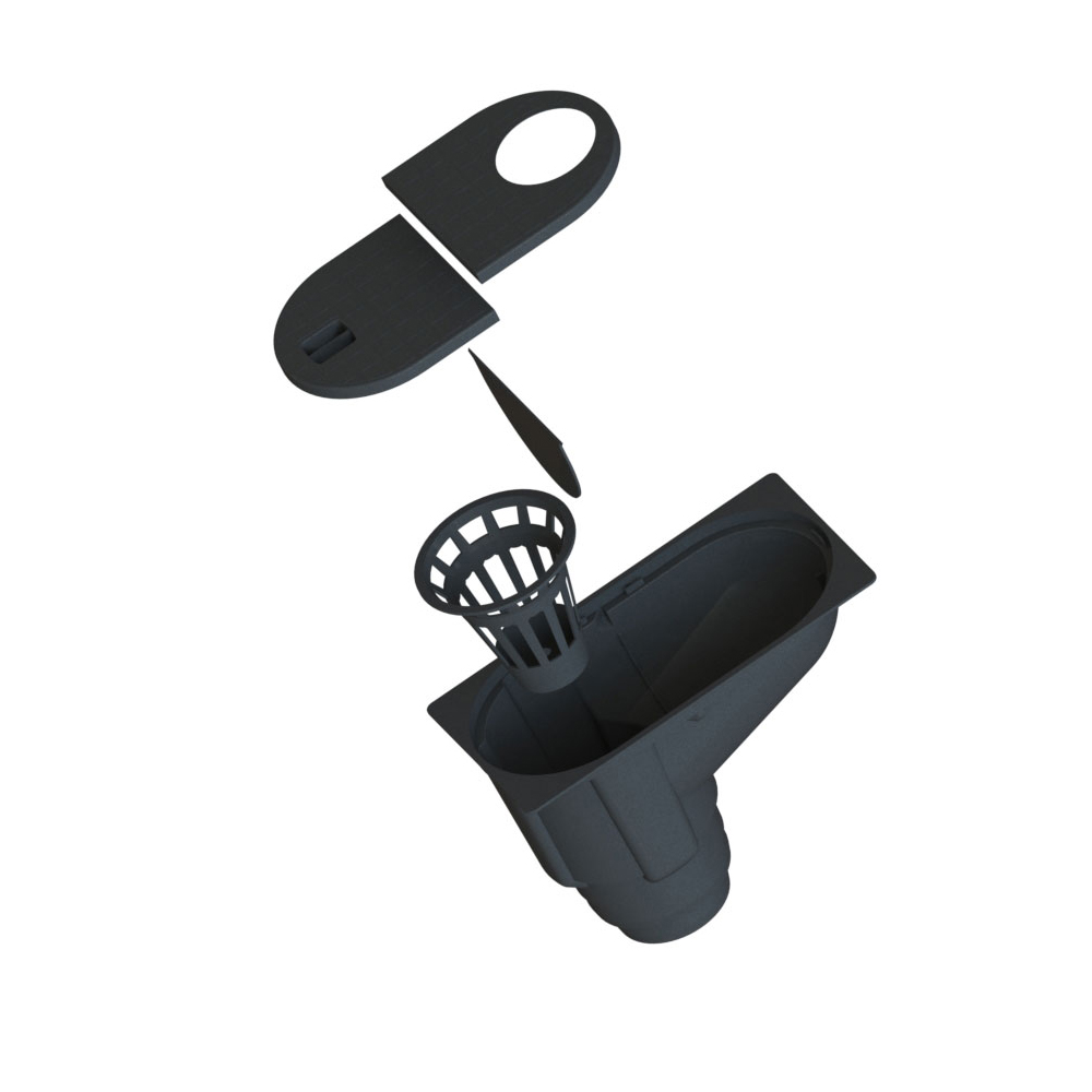 Oferte la Kit camin scurgere burlan Vodaland A15, negru, polipropilena, 303 x 164 x 208 mm