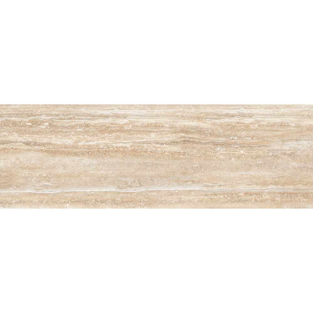 Faianta baie rectificata glazurata Egyptian Travertine AC12356, bej, lucios, aspect de piatra, 75 x 25 cm