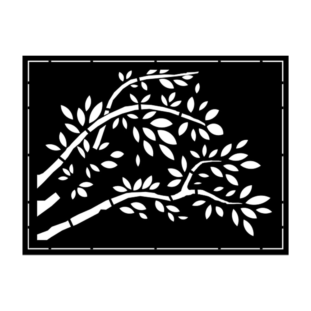 Oferte la Panou metalic gard creanga de copac, tabla debitata plasma, negru, 2000 x 1500 mm