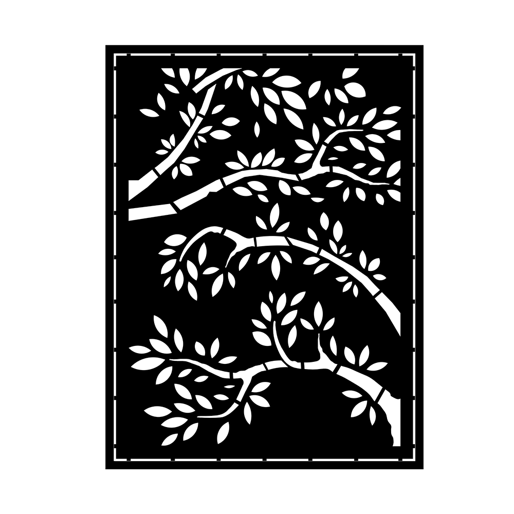 Oferte la Panou metalic gard creanga de copac, tabla debitata plasma, negru, 1500 x 2000 mm