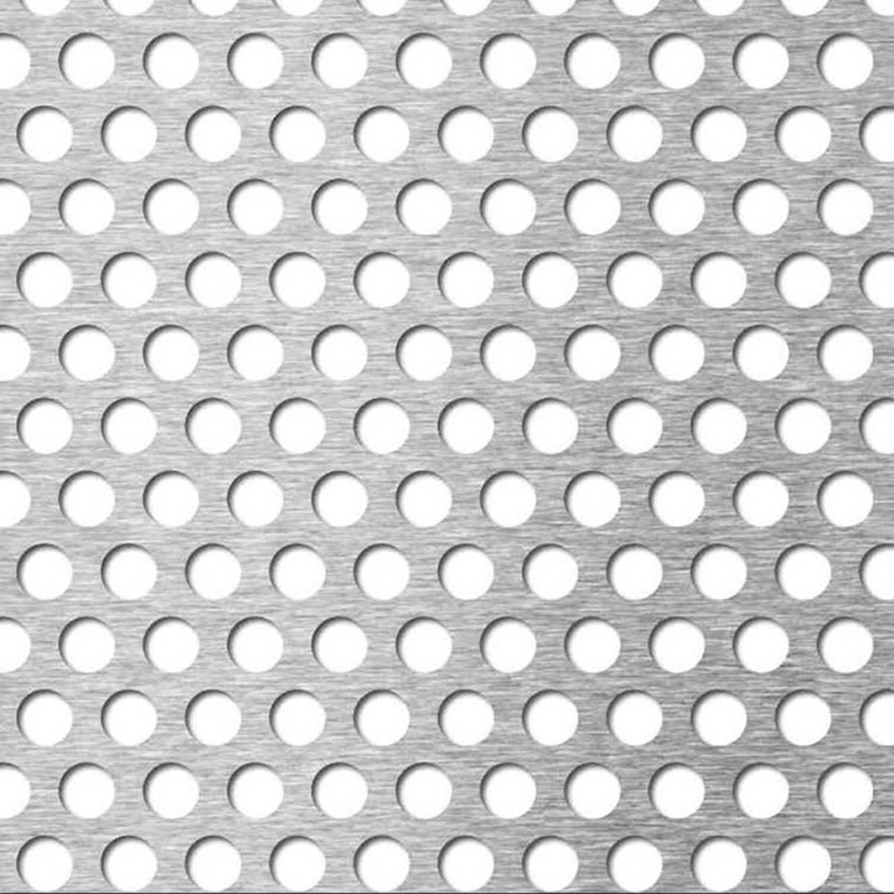 Tabla perforata R10 1 mm, aluminiu, gri, 1000 x 2000 mm