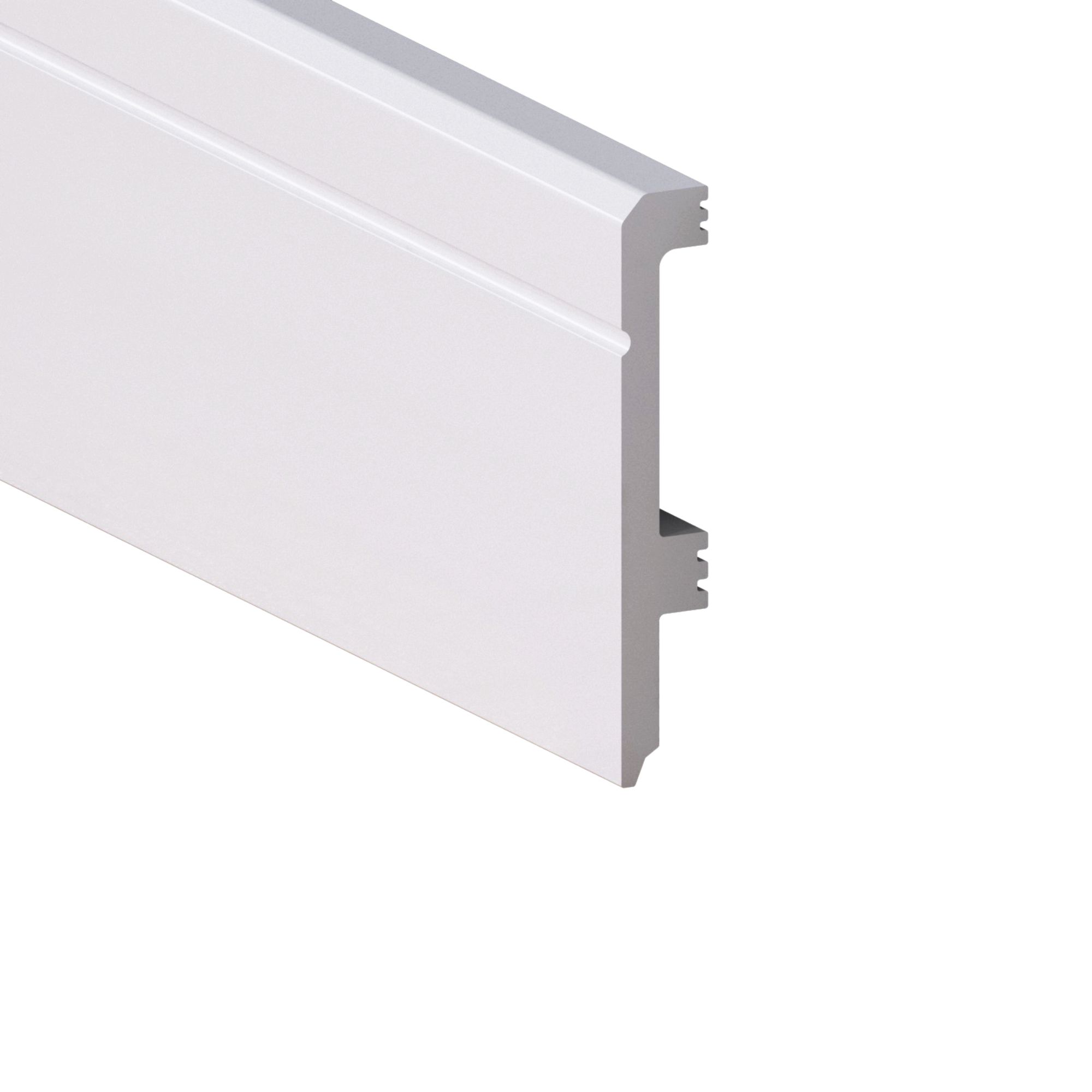 Plinta pardoseala Zircon 100, polimer dur, rezistenta la apa, alb, 2200 x 100 x 16 mm