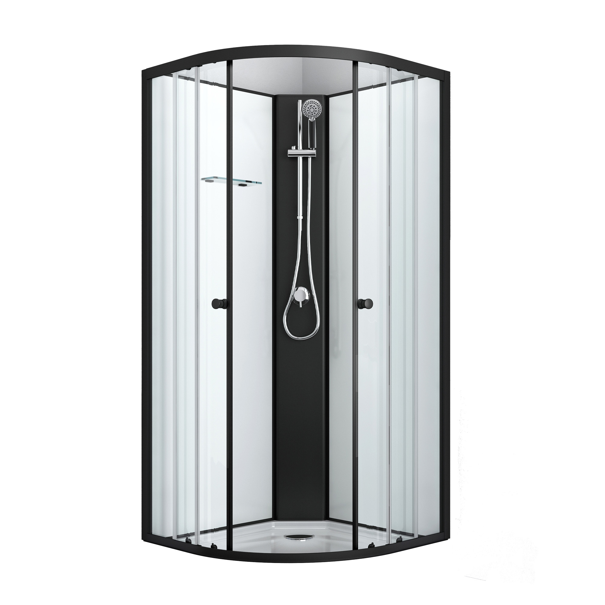 Oferte la Cabina de dus Sanotechnik Balaton 2 PS11B, semirotunda, sticla 4 mm, 90 X 90 x 205 cm