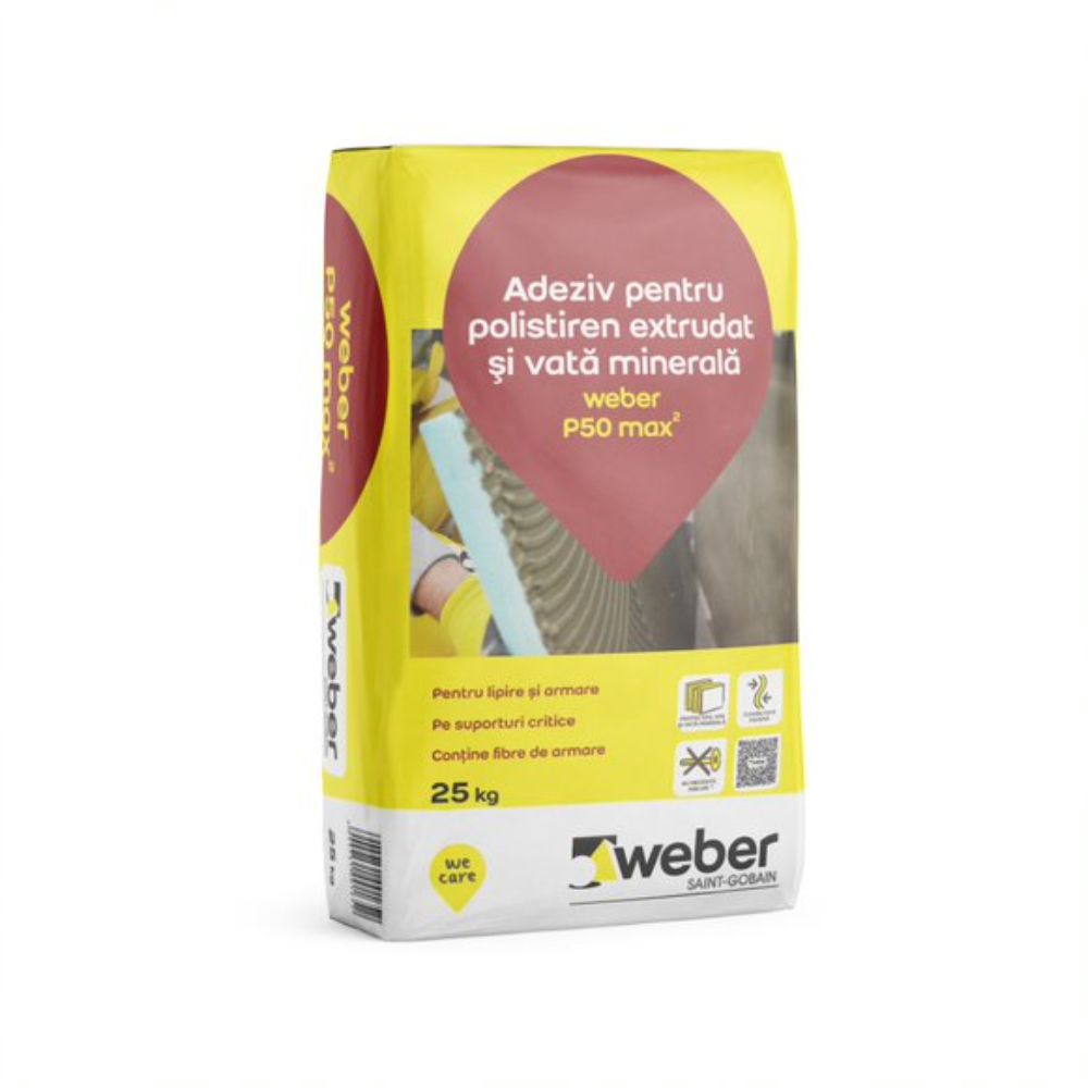 Oferte la Adeziv polistiren extrudat/vata minerala Weber P50 Max2, interior/exterior, 25 kg