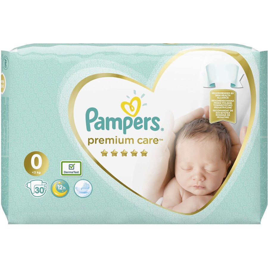 Scutece Premium Care 0 New Born Carry Pack 30 buc