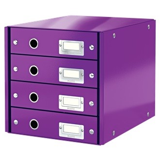 Oferte la Suport cu 4 sertare, din carton laminat, LEITZ Click & Store - mov