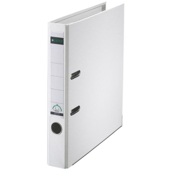 Biblioraft A4, plastifiat PP/paper, margine metalica 52 mm, LEITZ 180 - negru