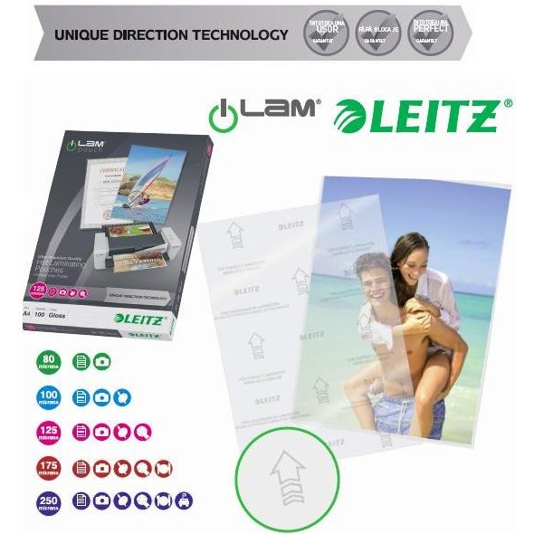 Folie de laminat Folie pentru laminare, A4 - 80 microni 100 folii/cutie LEITZ