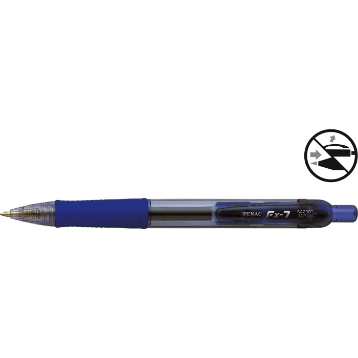 Oferte la Pix cu gel PENAC FX-7, rubber grip, 0.7mm, corp transparent albastru - scriere albastra