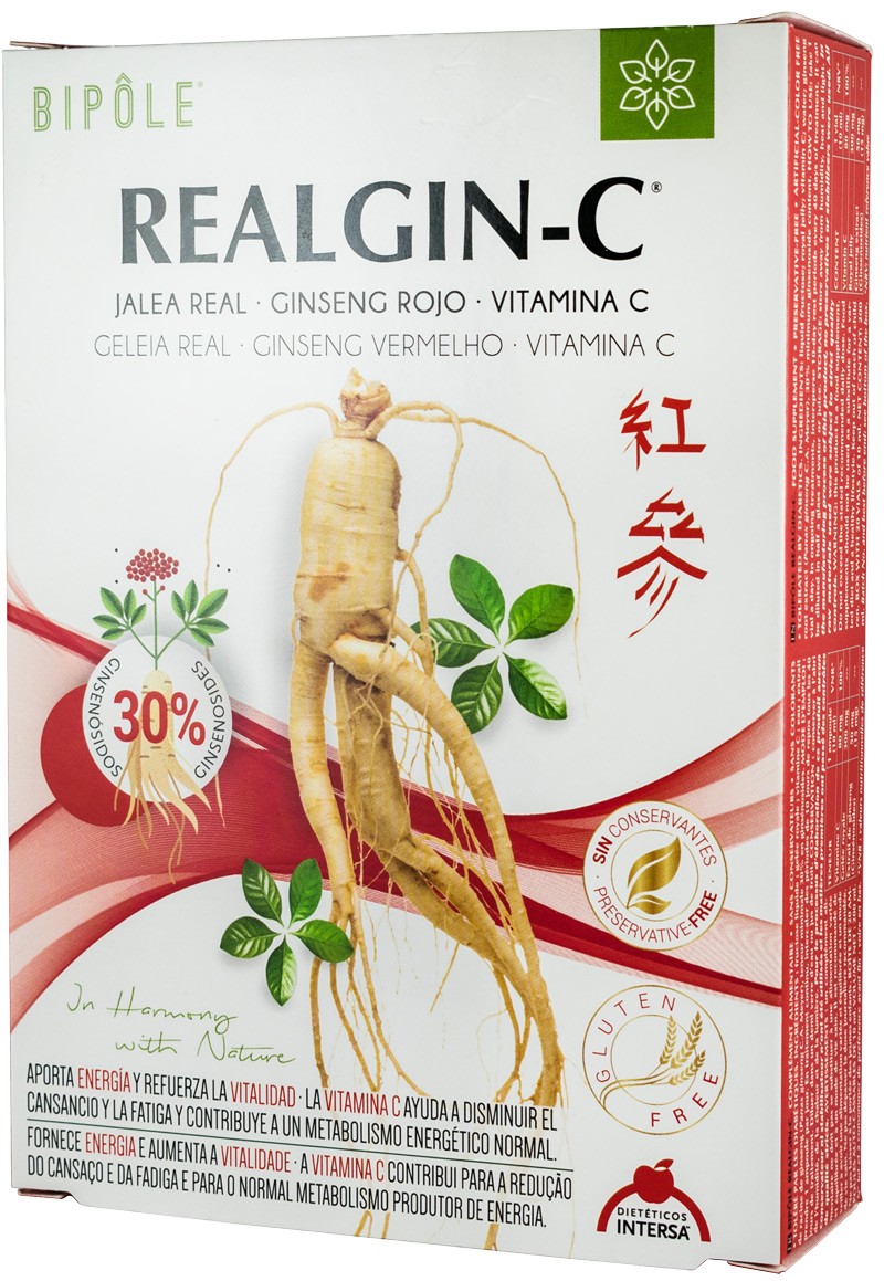 Oferte la Realgin-C Laptisor de matca, ginseng rosu si vitamina C, 200ml 20 fiole a 10ml Bipole
