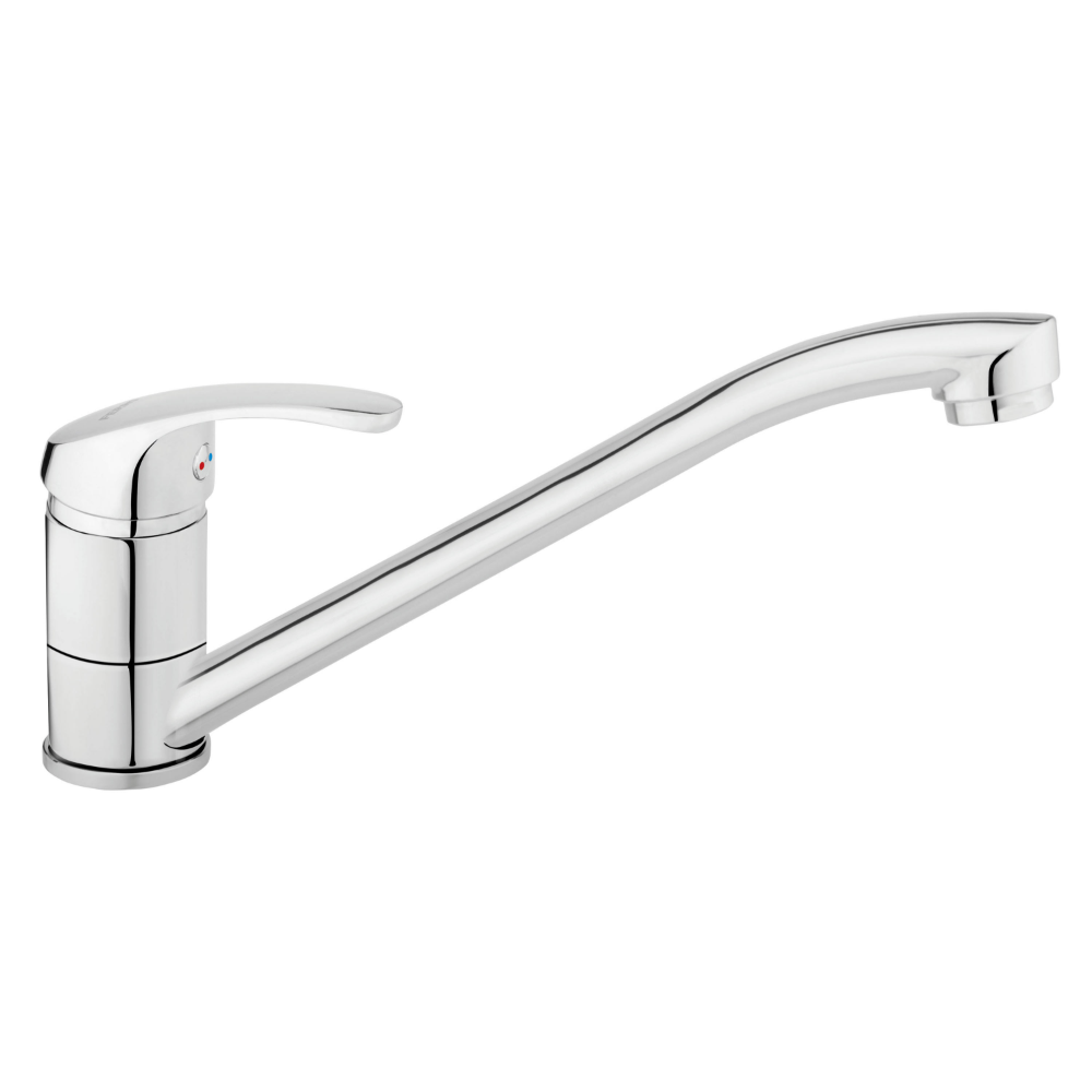 Oferte la Baterie stativa bucatarie Ferro Basic BBC4, alama, monocomanda, pipa mobila, argintiu