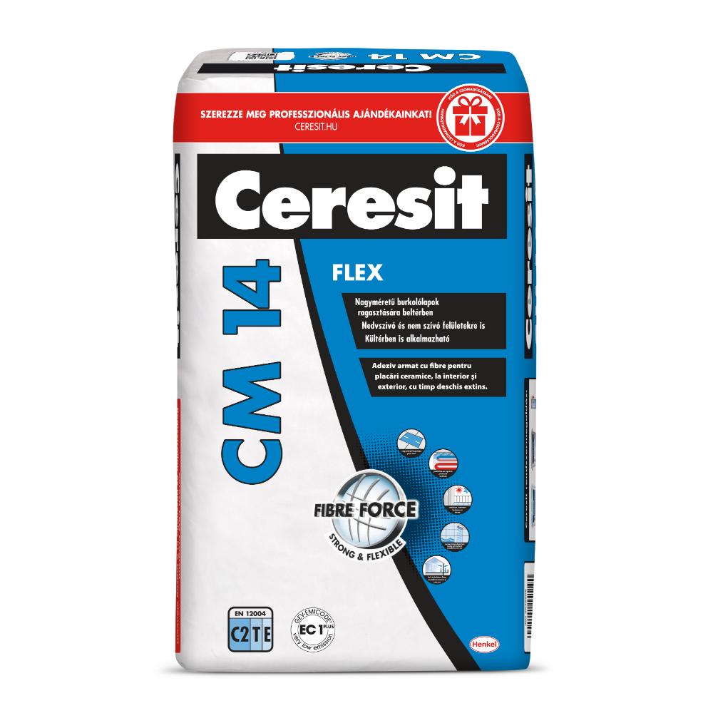 Oferte la Adeziv placi ceramice si piatra Ceresit CM 14 Flex, interior/exterior, gri, 25 kg
