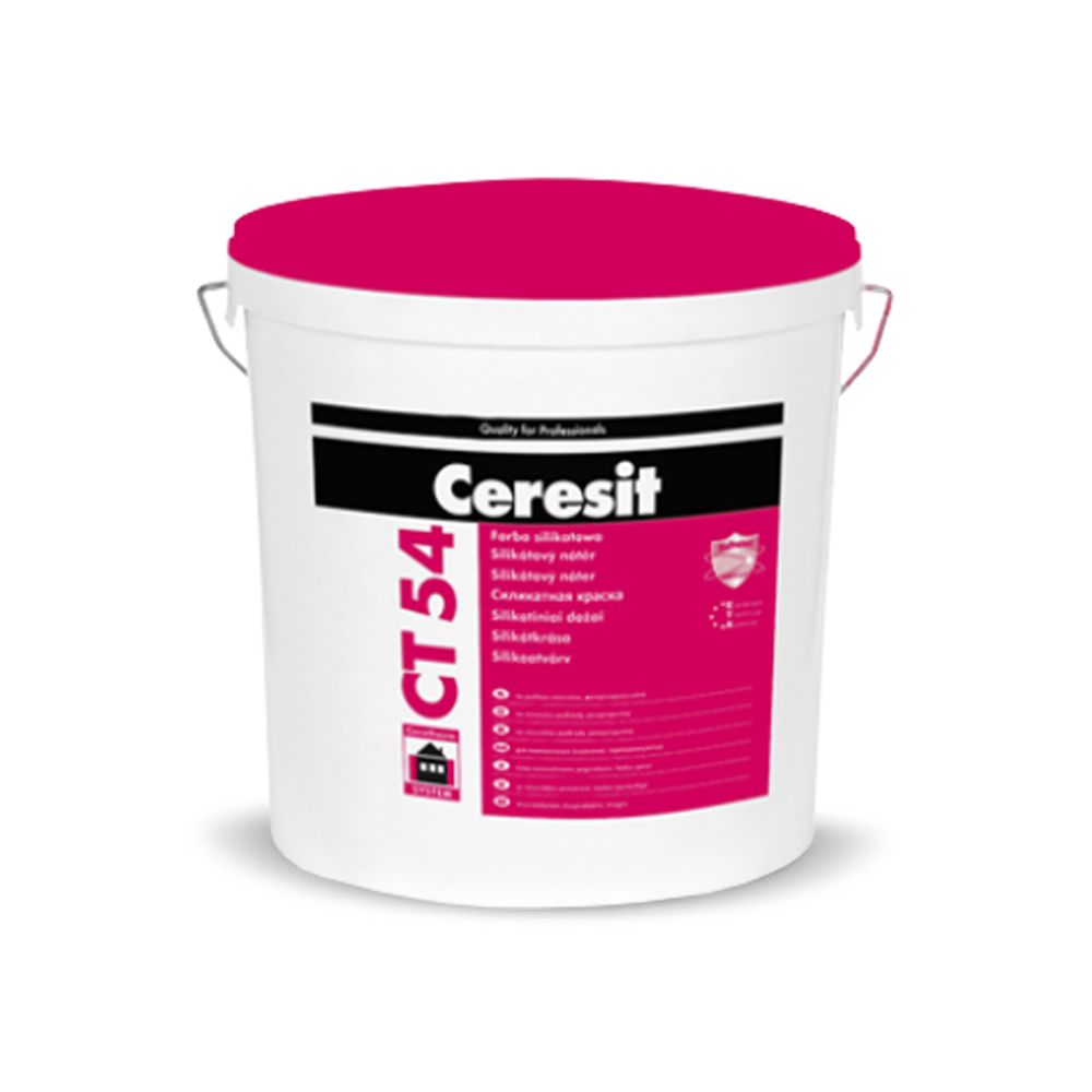 Vopsea lavabila silicatica interior/exterior Ceresit CT54, alb, 15 l