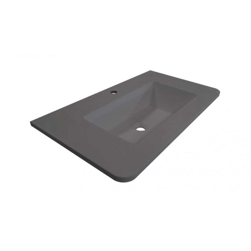 Oferte la Lavoar baie Savini Due Geos, compozit, gri, 100 x 47 cm