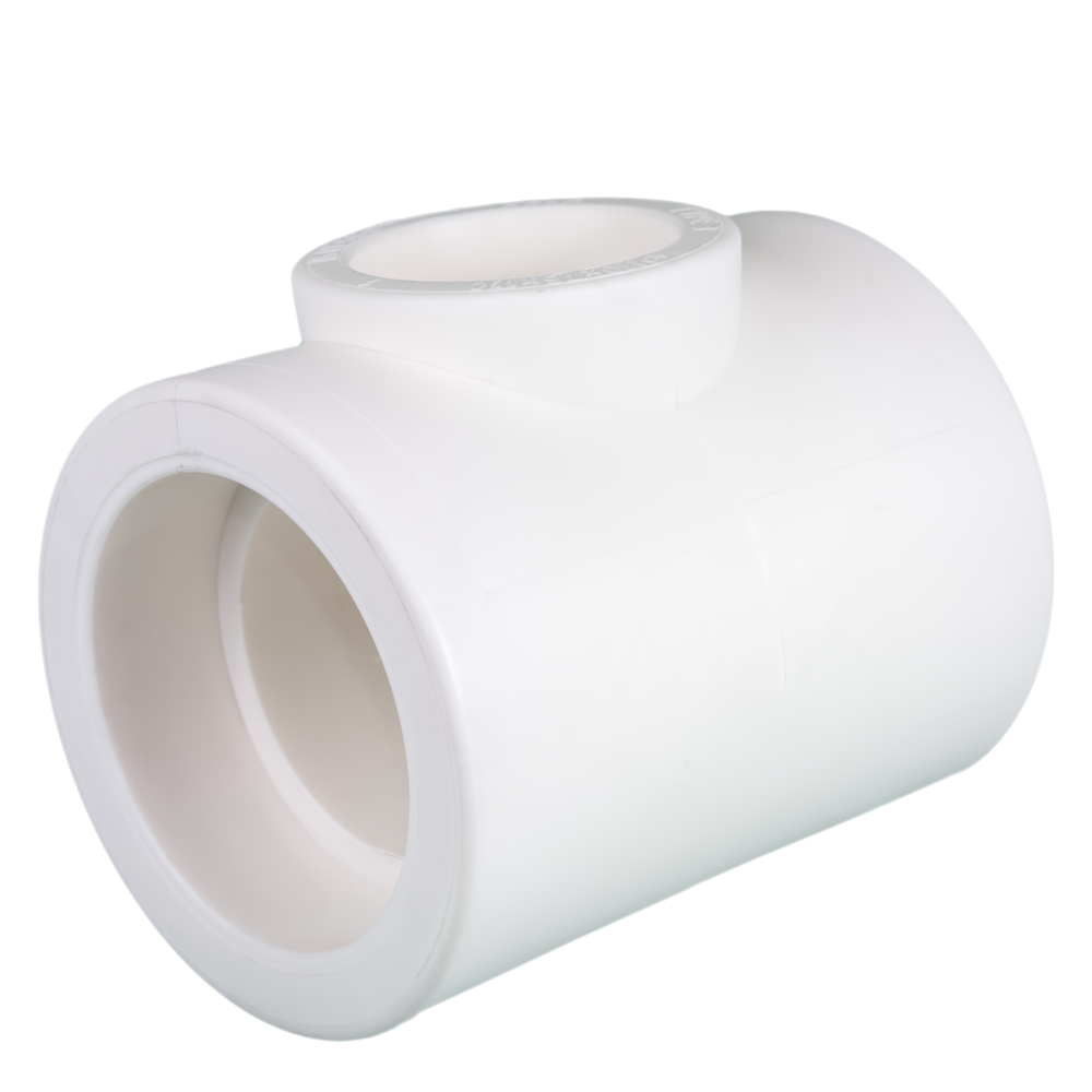 Teu redus PPR 110 mm Vesbo, 75 x 110 mm, filet interior, alb