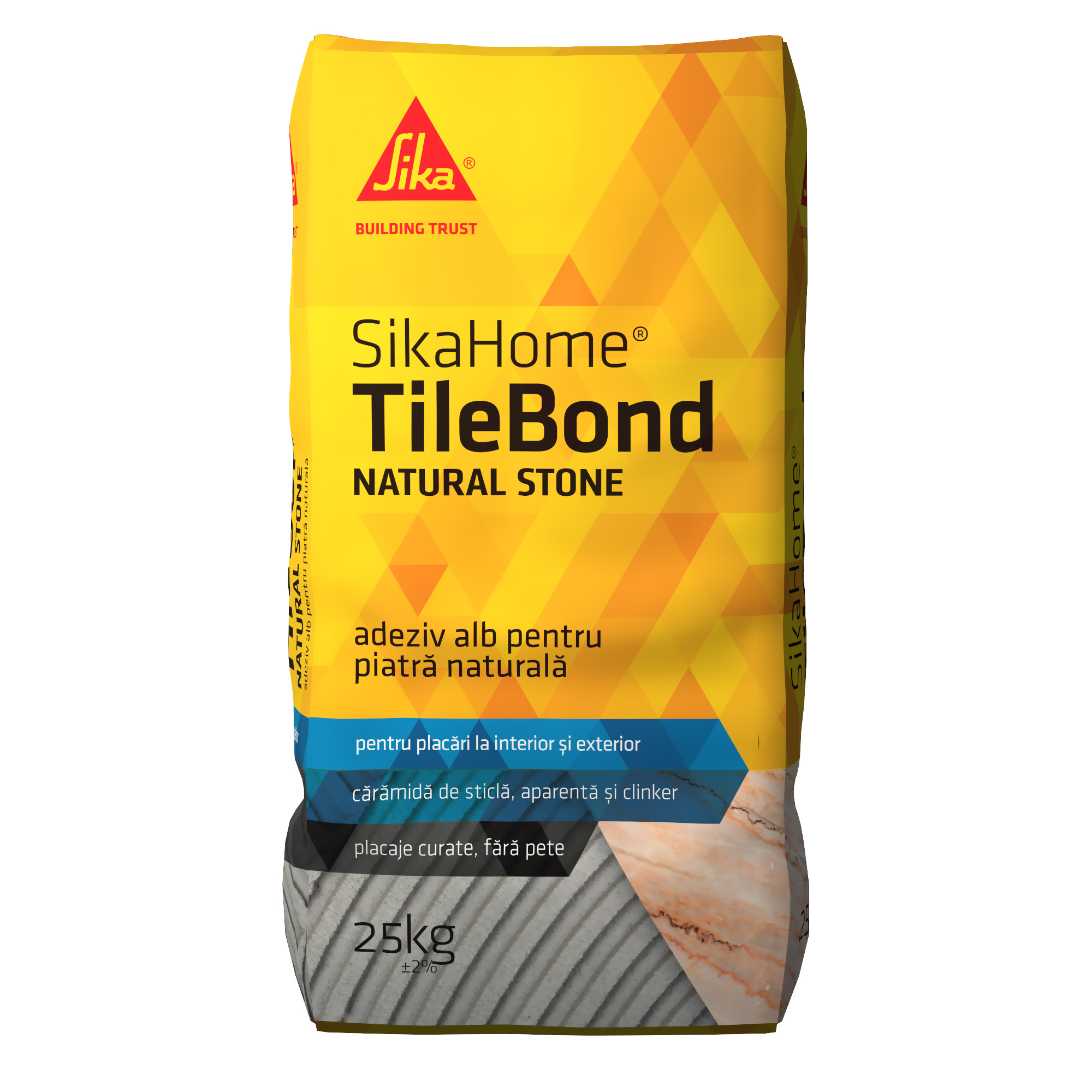 Oferte la Adeziv placari ceramice si piatra naturala SikaHome® TileBond Natural Stone, interior/exterior, alb, 25 kg