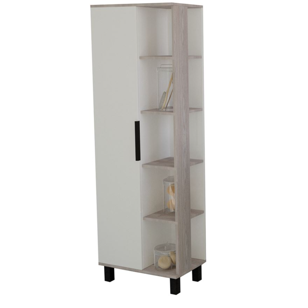 Oferte la Coloana baie Sanitop Kara, MDF/PAL, montaj pe pardoseala, alb, 50 x 32 x 140 cm