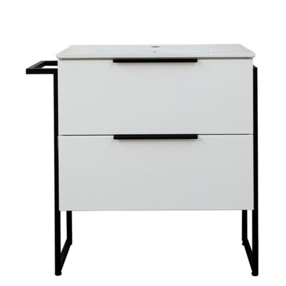 Oferte la Mobilier baie Sanitop Prime, baza cu lavoar, MDF/PAL, alb, 60 x 46 x 81 cm