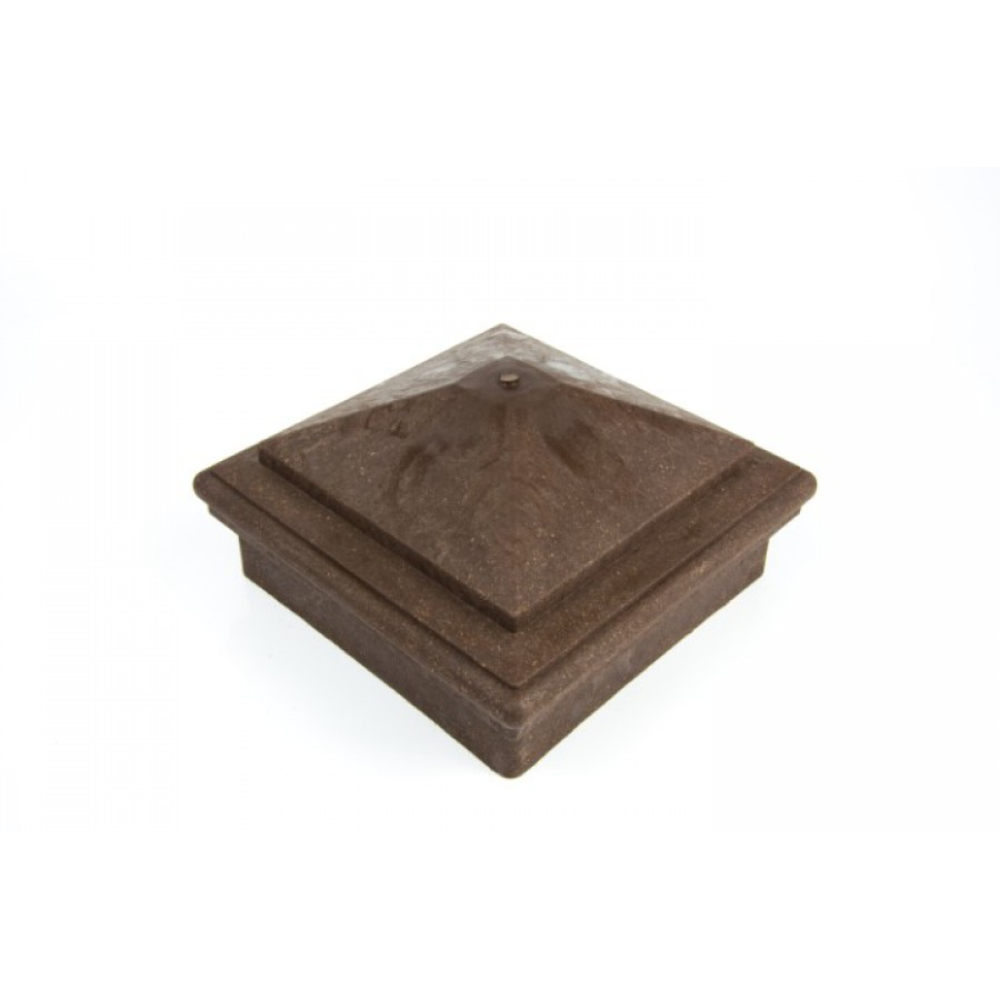 Oferte la Capac piramidal pentru stalp WPC, finisaj neperiat, maro inchis, 90 x 90 mm