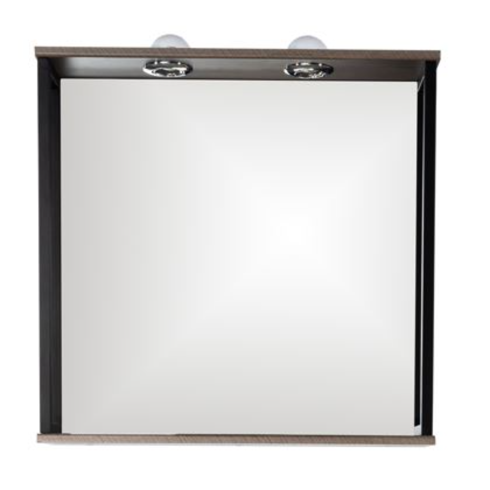 Oferte la Oglinda baie Sanitop Luana, metal, maro, iluminare led, 68 x 70 cm