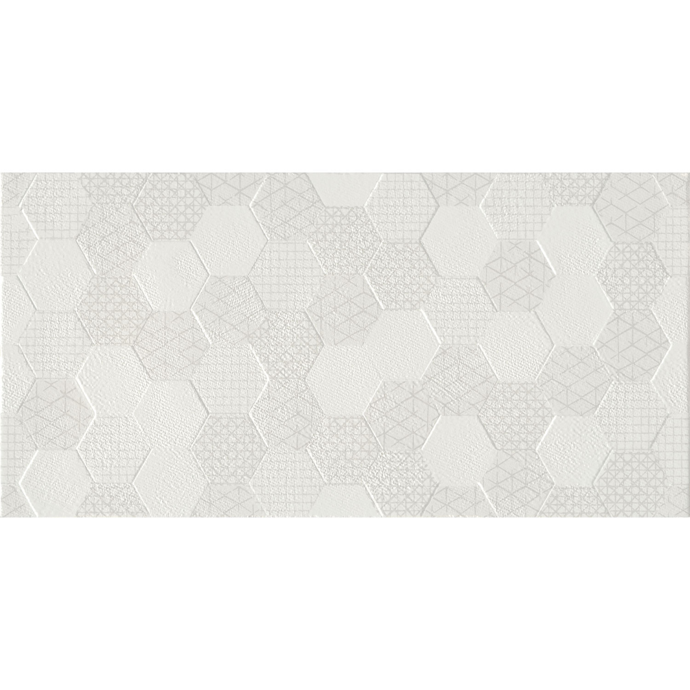 Faianta baie / bucatarie Grafen Hexagon White, alb, mat, model, 60 x 30 cm