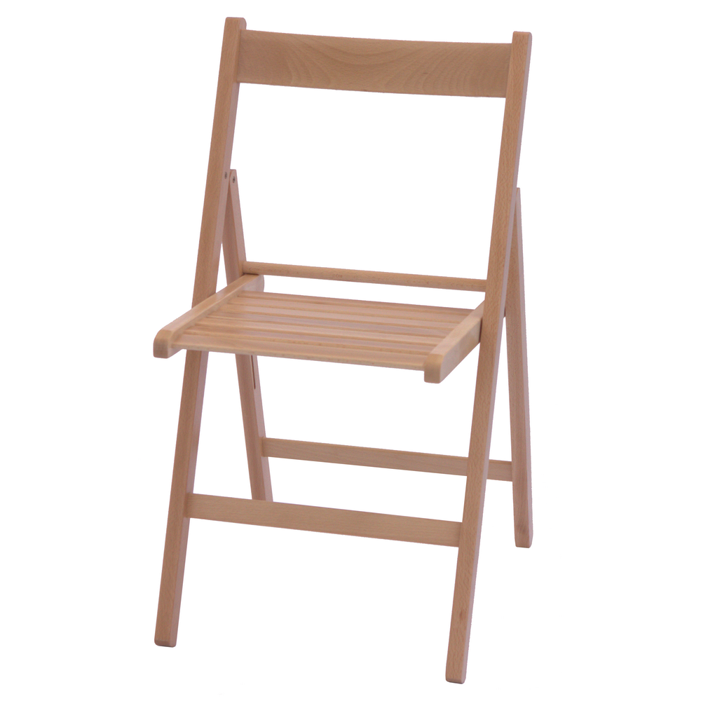 Oferte la Scaun pliabil lemn Basic, fag, sezut de lemn, 79 x 42 cm