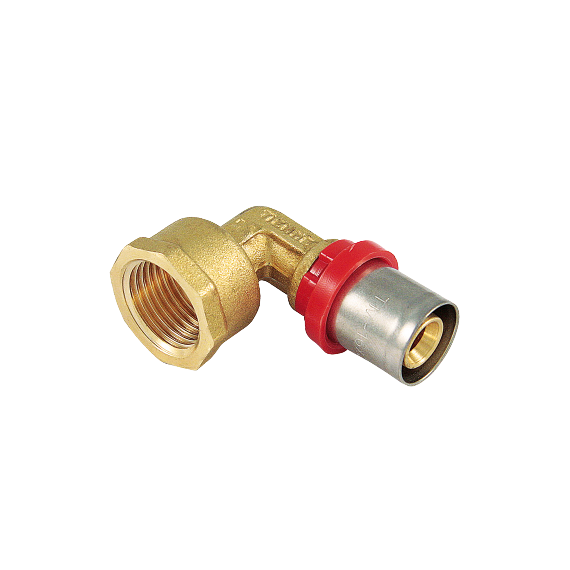 Cot cu presare multistrat Tiemme, filet interior, alama, diametru 20 mm x racord 3/4