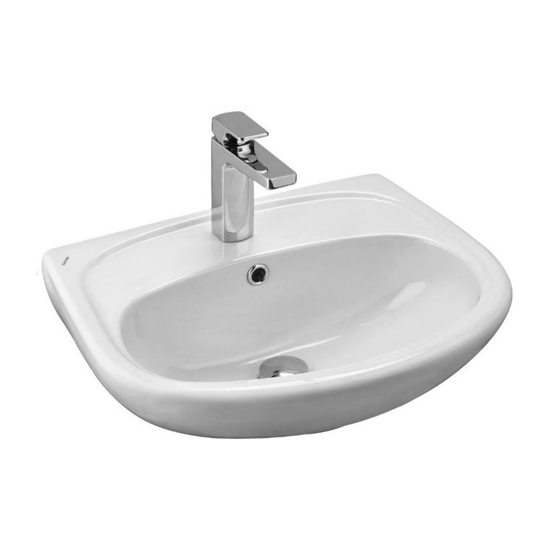 Oferte la Lavoar semirotund Fayans POP, portelan, alb, 55 x 45 x 20 cm