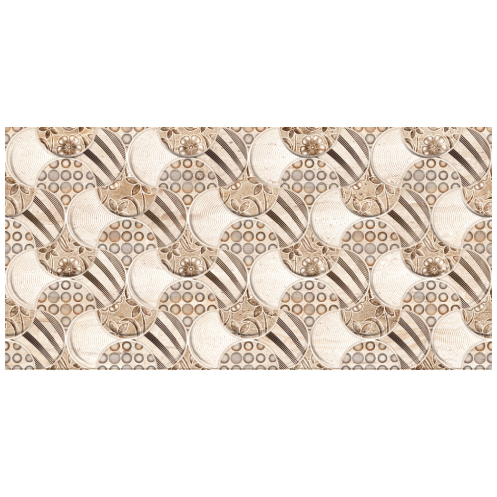 Faianta decorativa baie/bucatarie Angelo Beige HL, rectificata, multicolora, lucioasa, aspect cu model, 30 x 60 cm